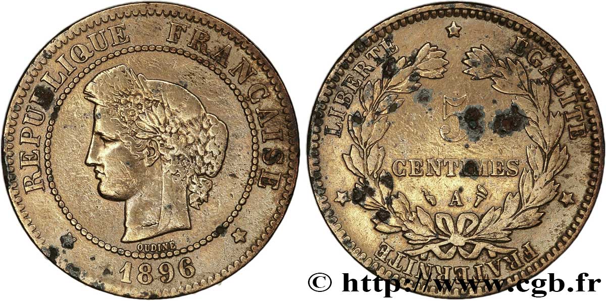 5 centimes Cérès 1896 Paris F.118/38 BC35 