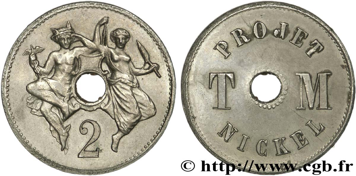 Essai de 2 centimes en nickel 1889  VG.4111  SUP58 