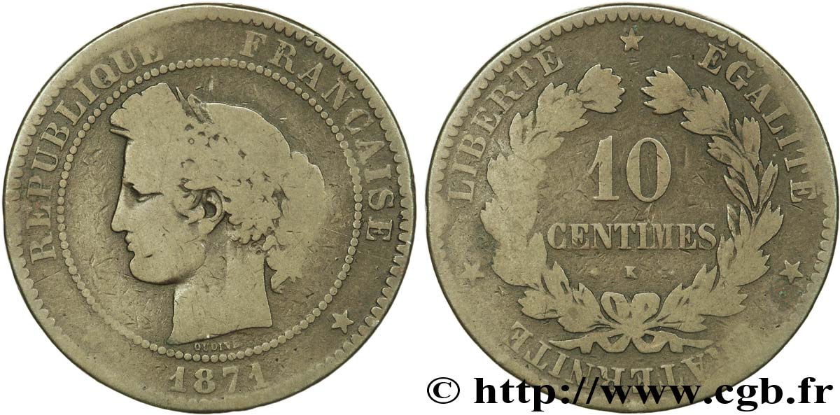 10 centimes Cérès 1871 Bordeaux F.135/7 B10 