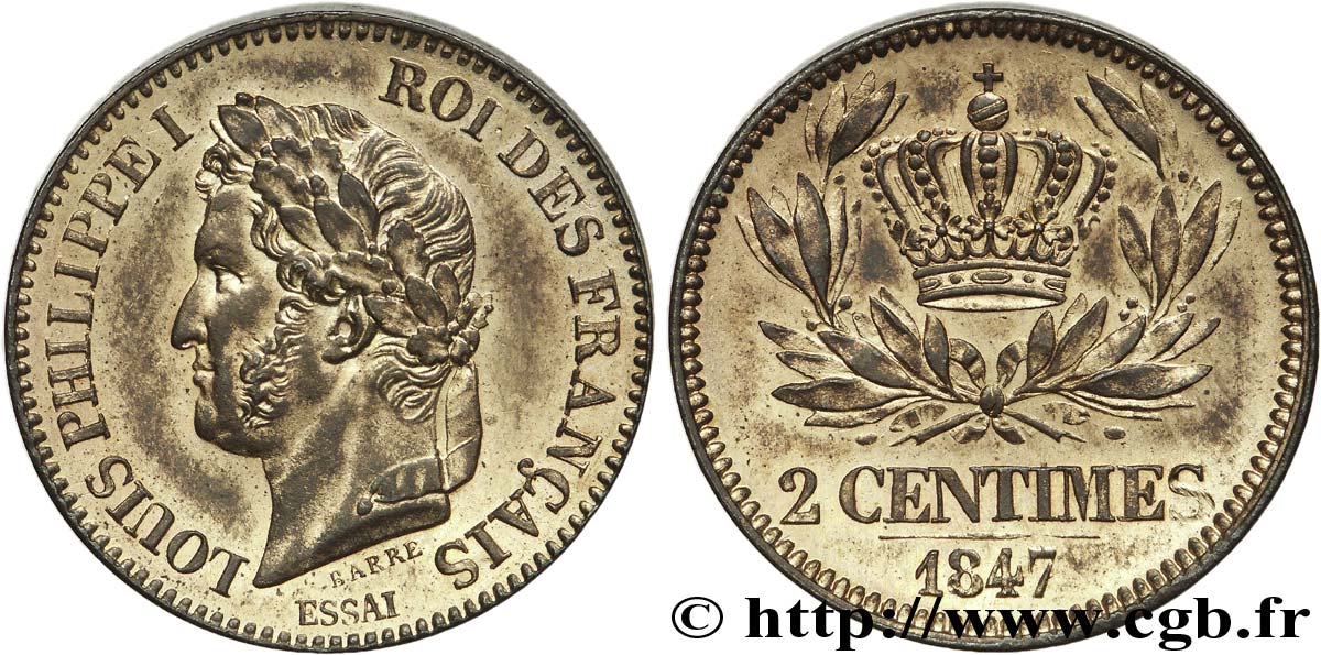 Essai de 2 centimes 1847 Paris VG.2998  SPL 