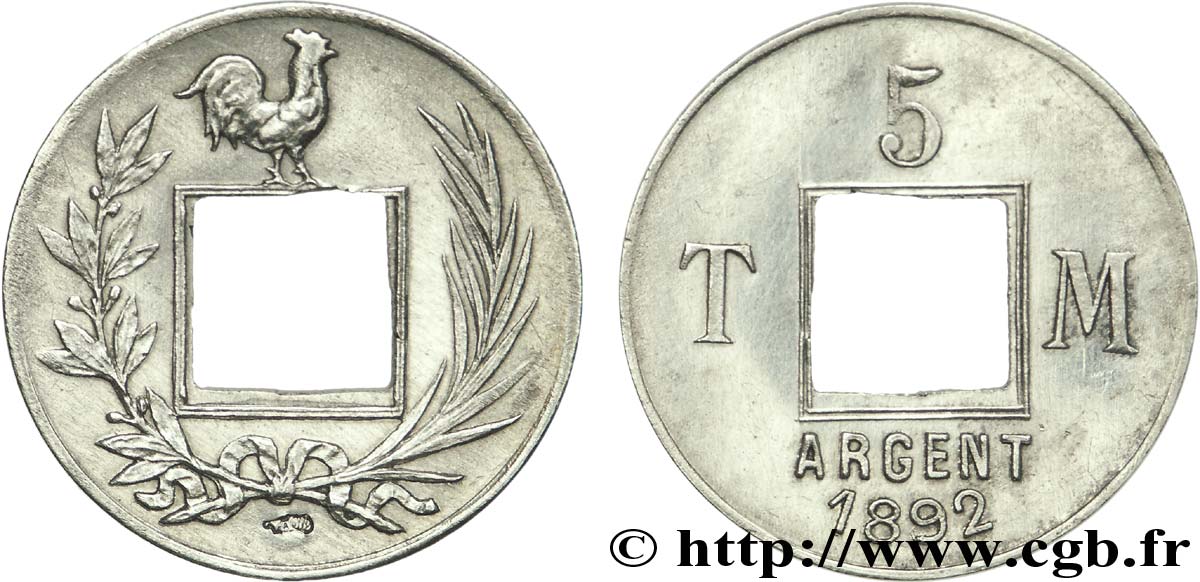 Essai de 5 centimes 1892 Paris VG.4171  VZ62 