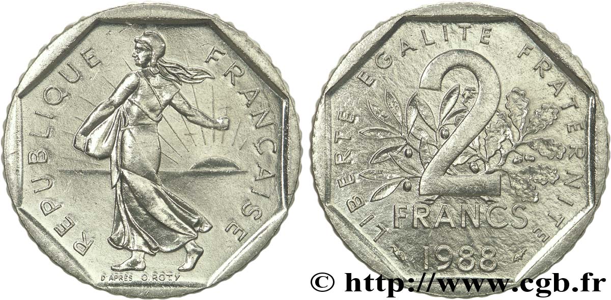 2 francs Semeuse, nickel 1988 Pessac F.272/12 SUP61 