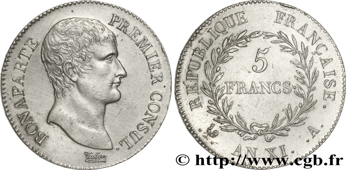 5 francs Bonaparte Premier Consul 1803 Paris F.301/1 SUP 