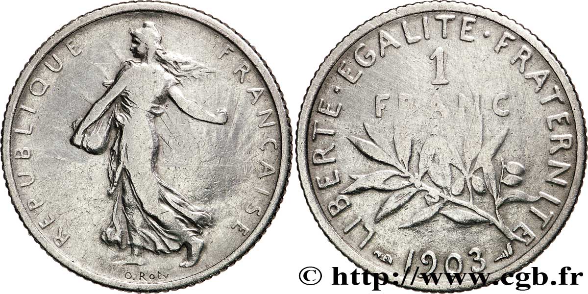 1 franc Semeuse 1903  F.217/8 TB18 