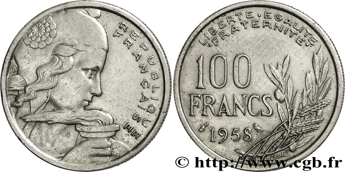 100 francs Cochet, chouette 1958  F.450/13 XF 