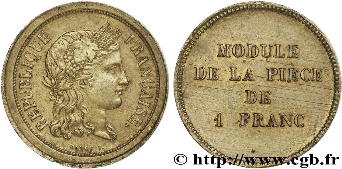 Essai au module de 1 franc par Barre n.d.  VG.3767  SUP55 