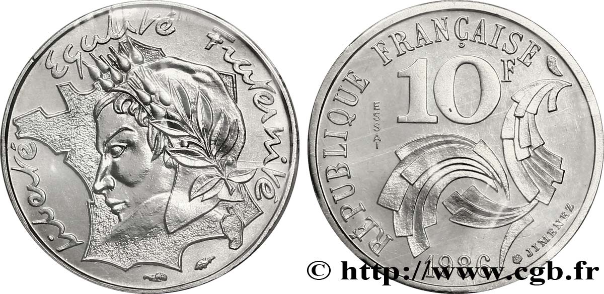 Essai de 10 francs Jimenez 1986 Pessac F.373/1 FDC 