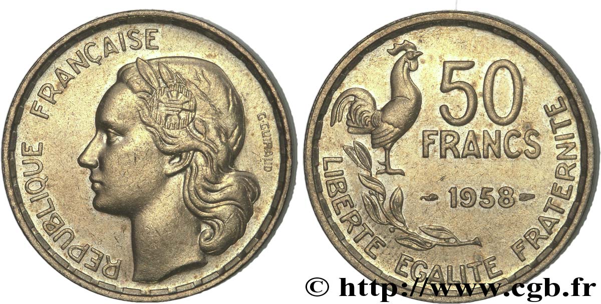 50 francs Guiraud 1958 Paris F.425/14 AU55 