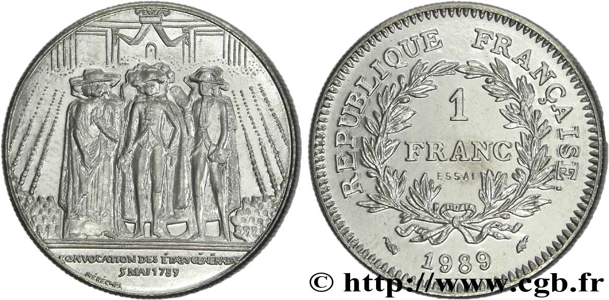 Essai de 1 franc États Généraux 1989 Pessac F.228/1 FDC68 