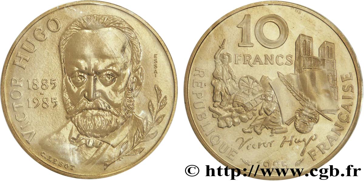Essai de 10 francs Victor Hugo 1985 Pessac F.370/1 MS70 