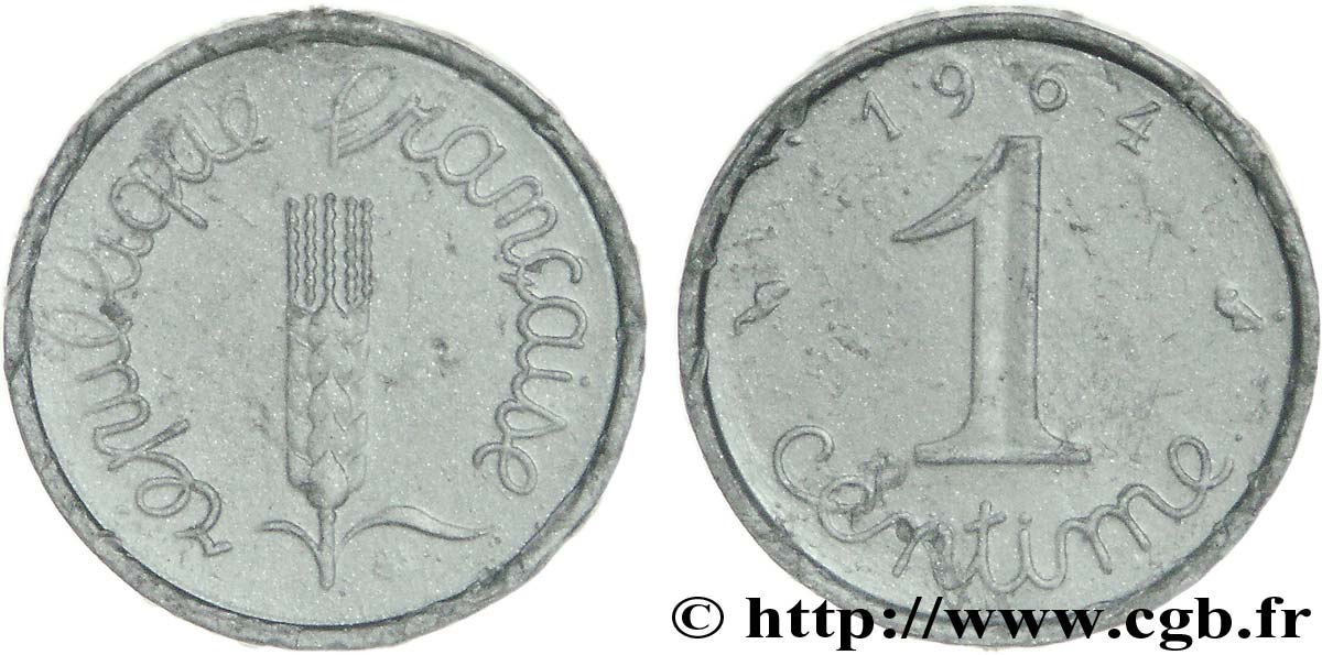 1 centime Épi, pièce scolaire 1964 Paris F.106/8 var. SUP60 