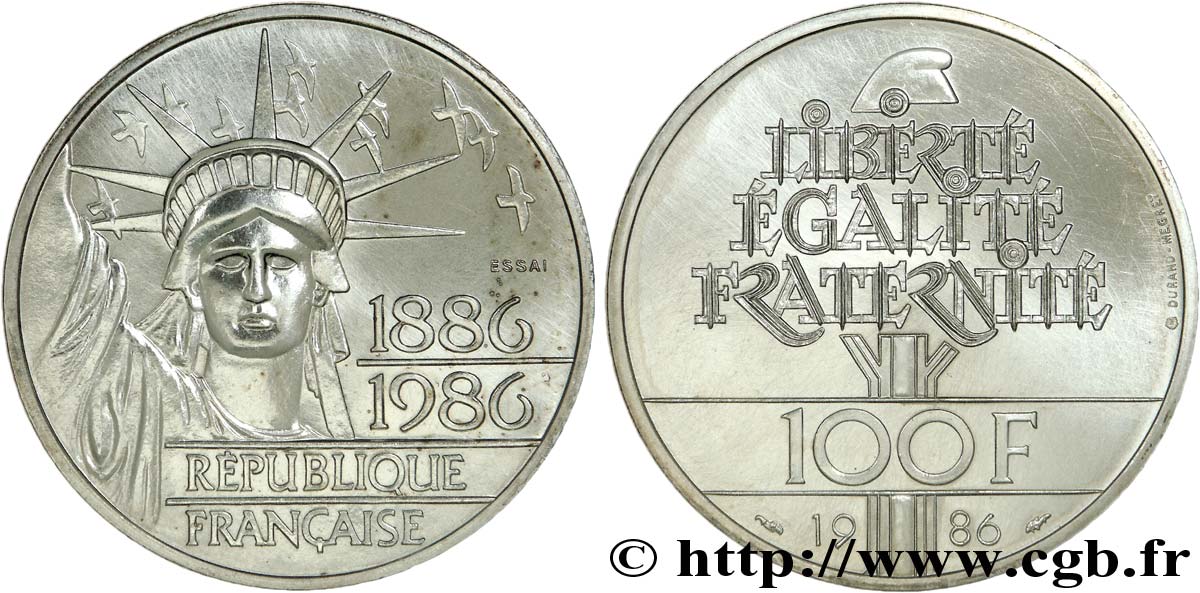 Essai de 100 francs Liberté (Statue de la) 1986  F.454/1 MS64 