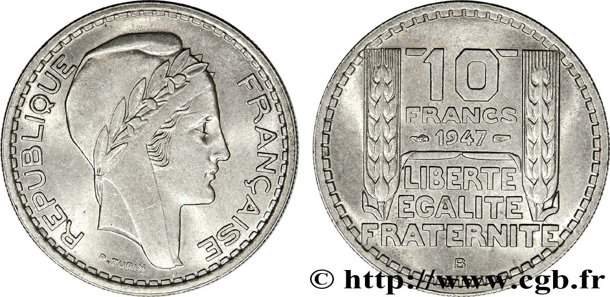 10 francs Turin, petite tête 1947 Beaumont-Le-Roger F.362/2 EBC60 