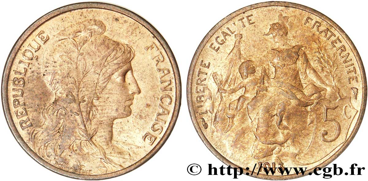 5 centimes Daniel-Dupuis 1913  F.119/25 SUP62 