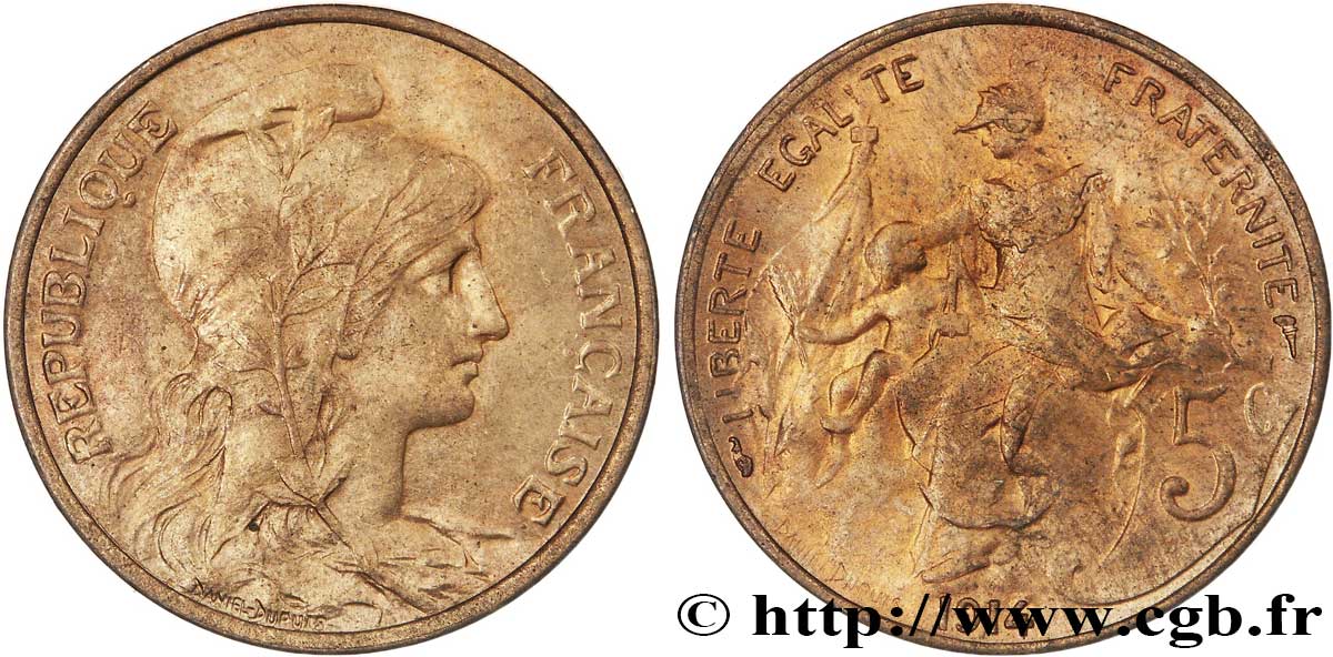 5 centimes Daniel-Dupuis 1914  F.119/26 fST63 