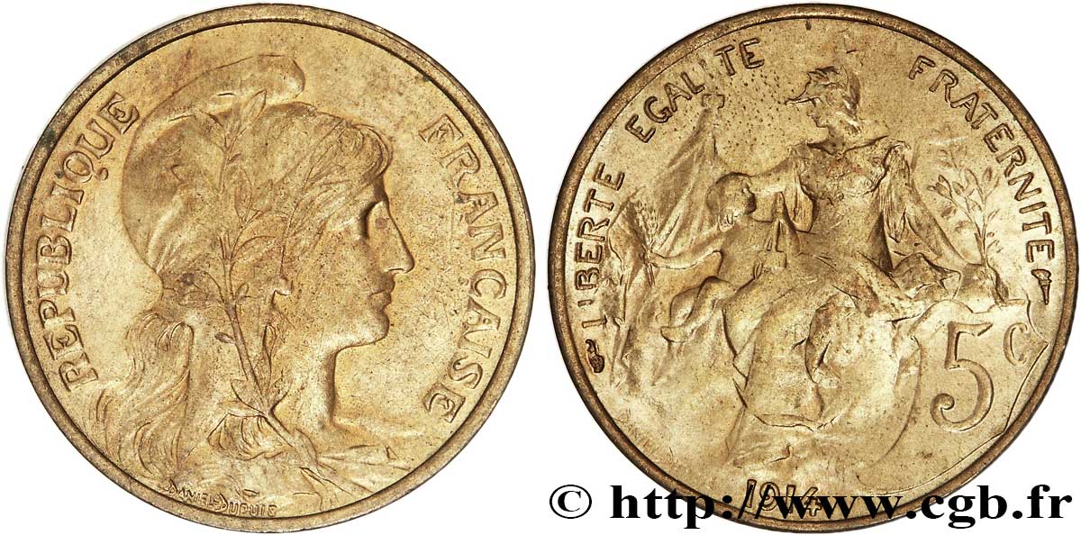 5 centimes Daniel-Dupuis 1914  F.119/26 MS60 