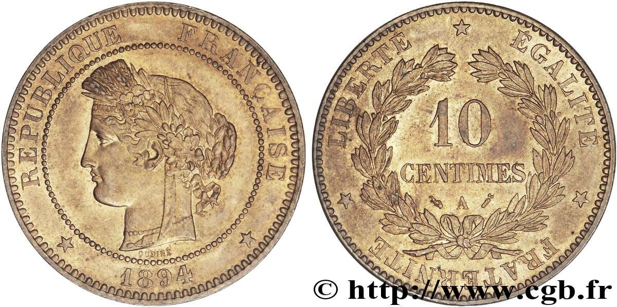 10 centimes Cérès 1894 Paris F.135/39 SPL62 