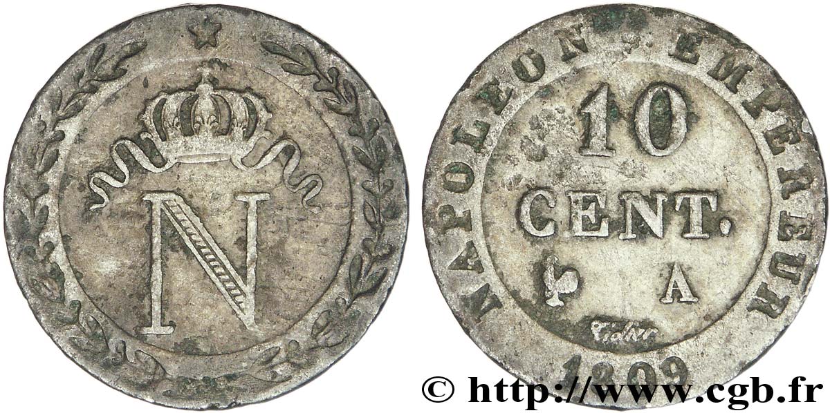 10 cent. à l N couronnée 1809 Paris F.130/10 BB48 
