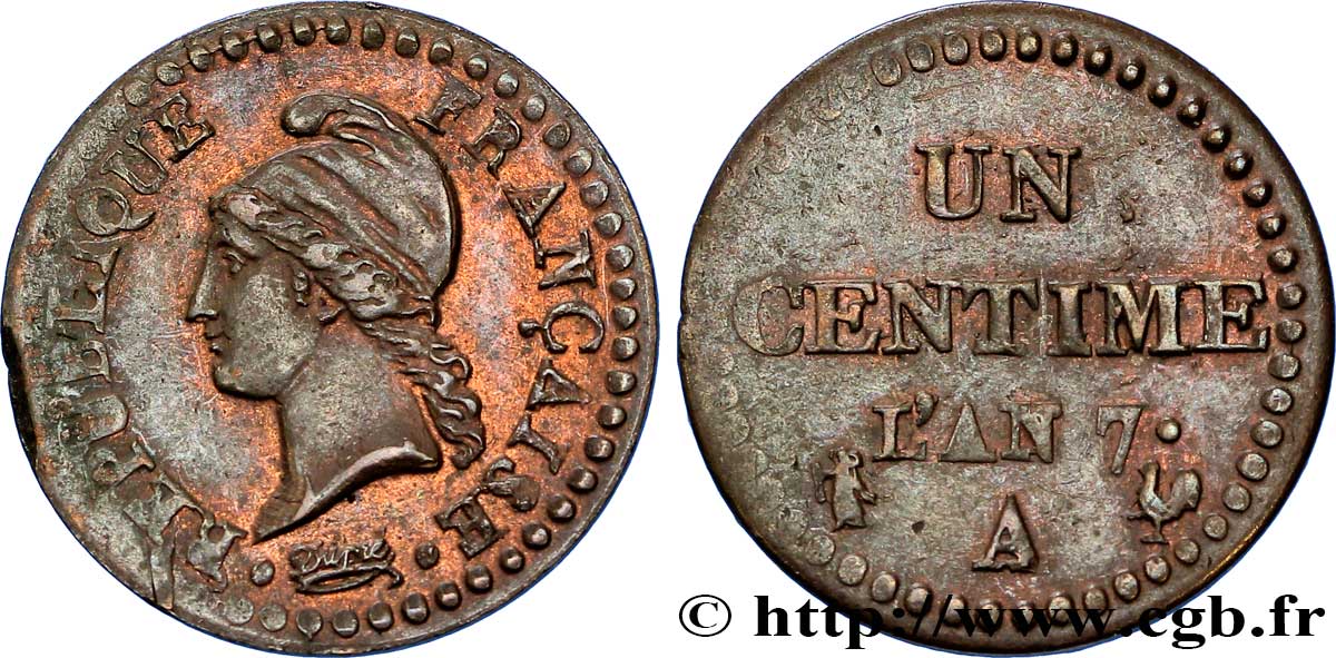 Un centime Dupré, grand 7 1799 Paris F.100/16 TTB45 