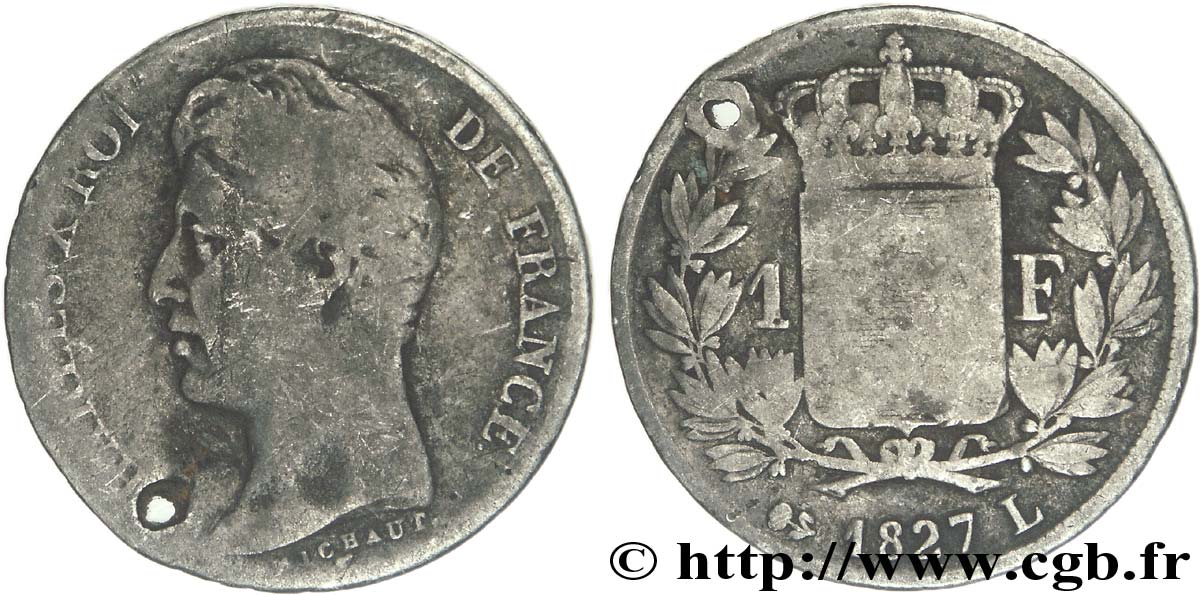 1 franc Charles X 1827 Bayonne F.207/32 B10 