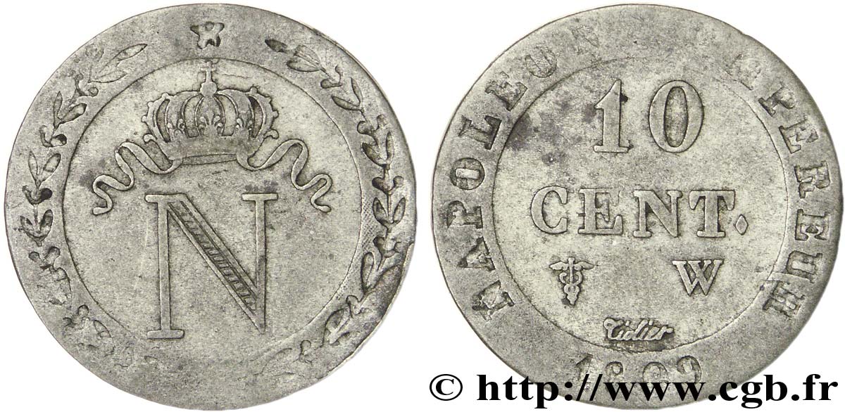 10 cent. à l N couronnée 1809 Lille F.130/19 SS48 