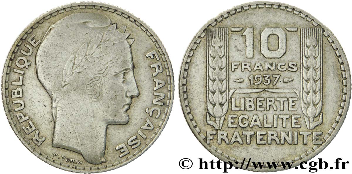 10 francs Turin 1937  F.360/8 TTB42 