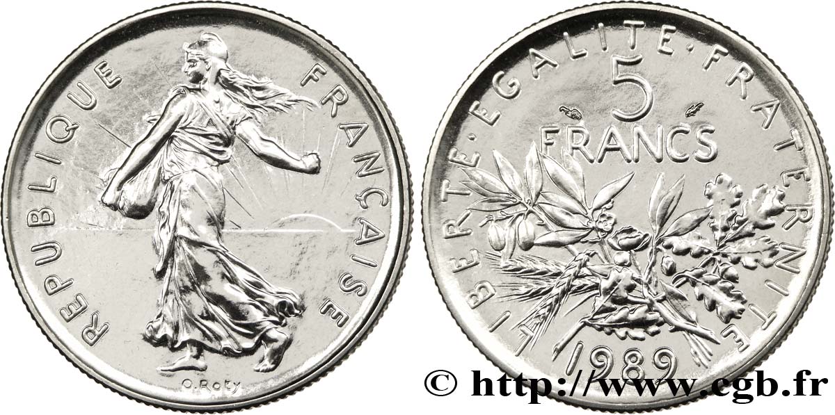 5 francs Semeuse, nickel 1989 Pessac F.341/21 FDC 