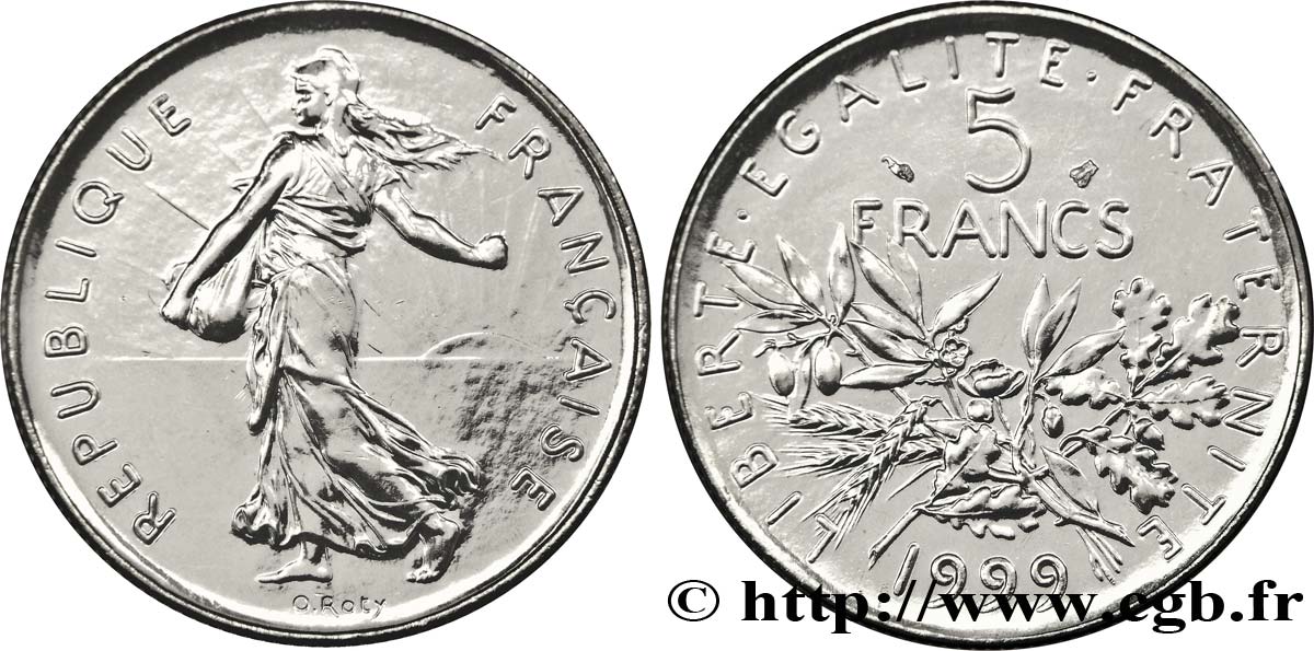 5 francs Semeuse, nickel 1999 Pessac F.341/35 FDC 