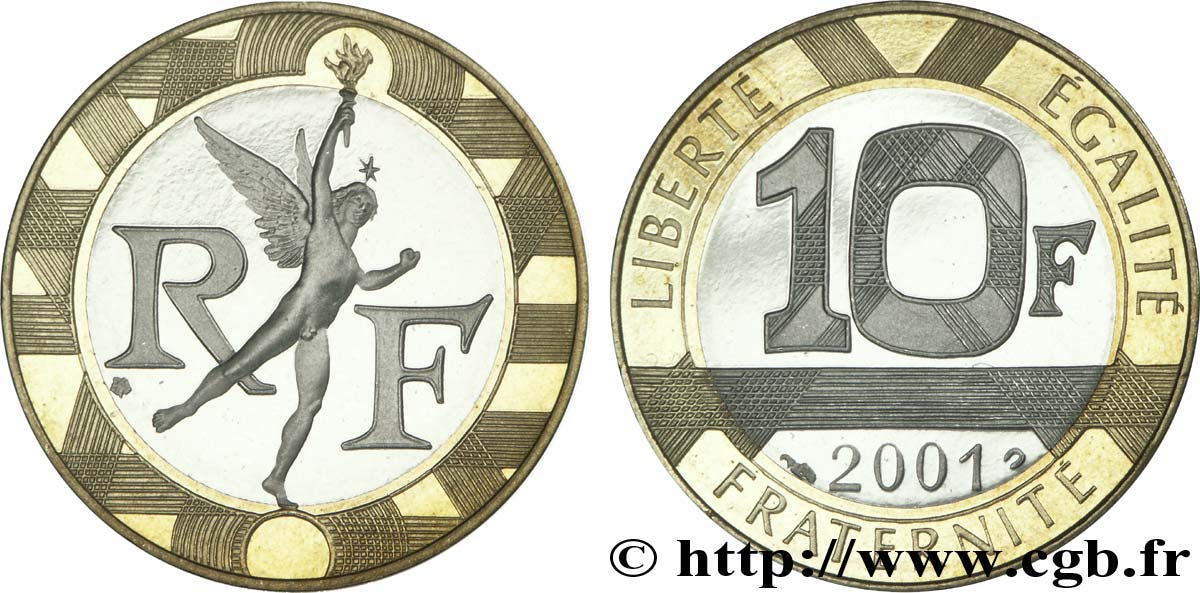 10 francs Génie de la Bastille, BE (Belle Épreuve) 2001 Pessac F.375/18 var. ST67 