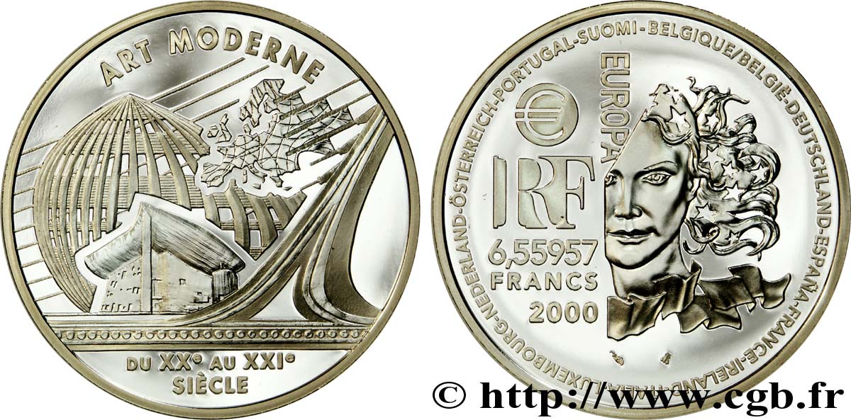 Belle Epreuve 6,55957 francs - Art Moderne 2000  F.1257 1 MS70 
