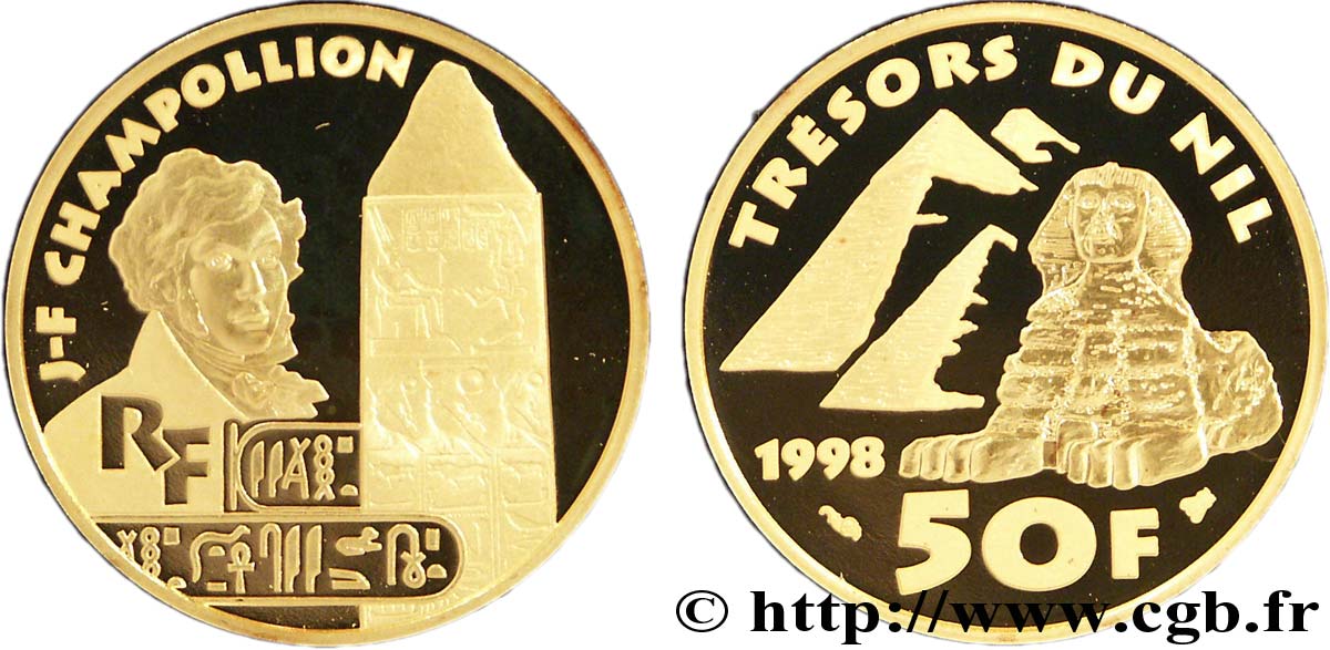 Belle Epreuve 50 Francs - Champollion 1998  F.1501 1 MS70 