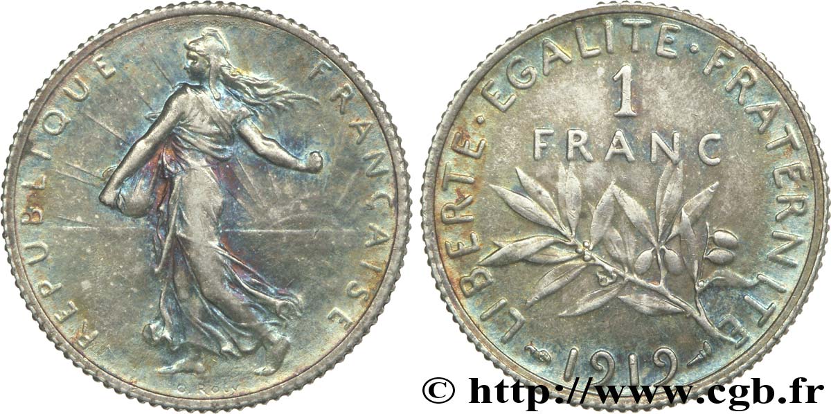 1 franc Semeuse 1919  F.217/25 VZ58 