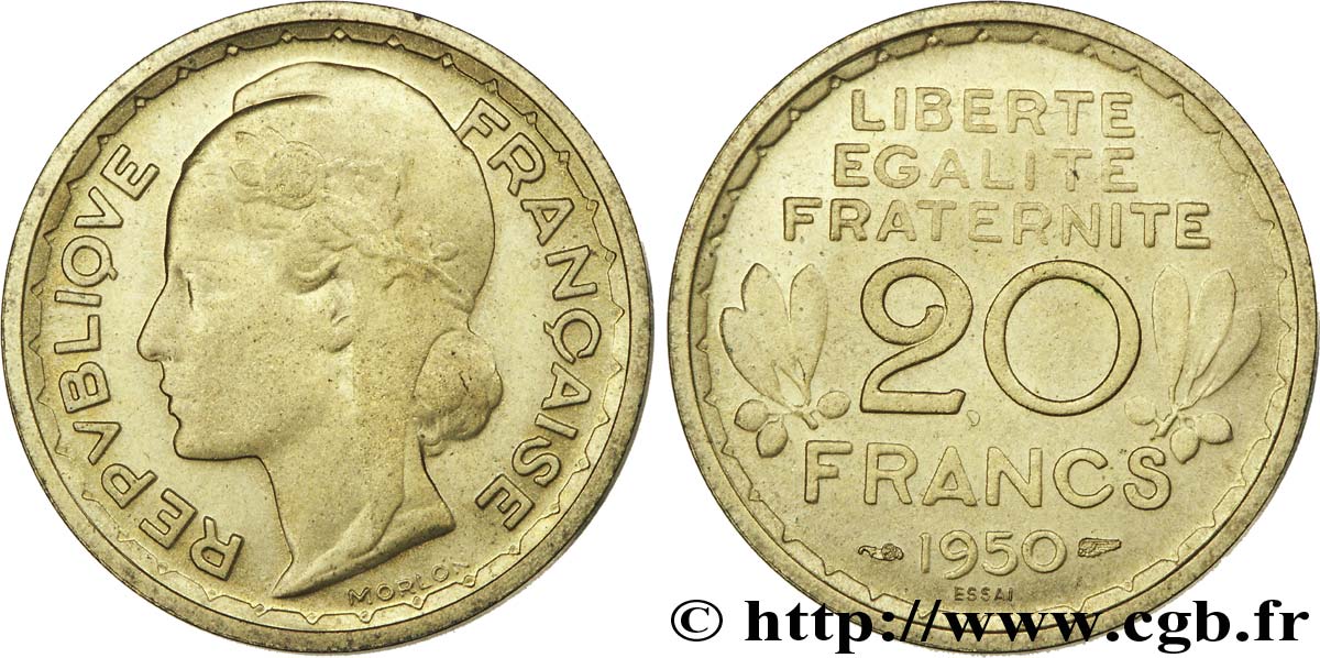 Essai du concours de 20 francs par Morlon 1950 Paris Maz.2763 var. FDC65 