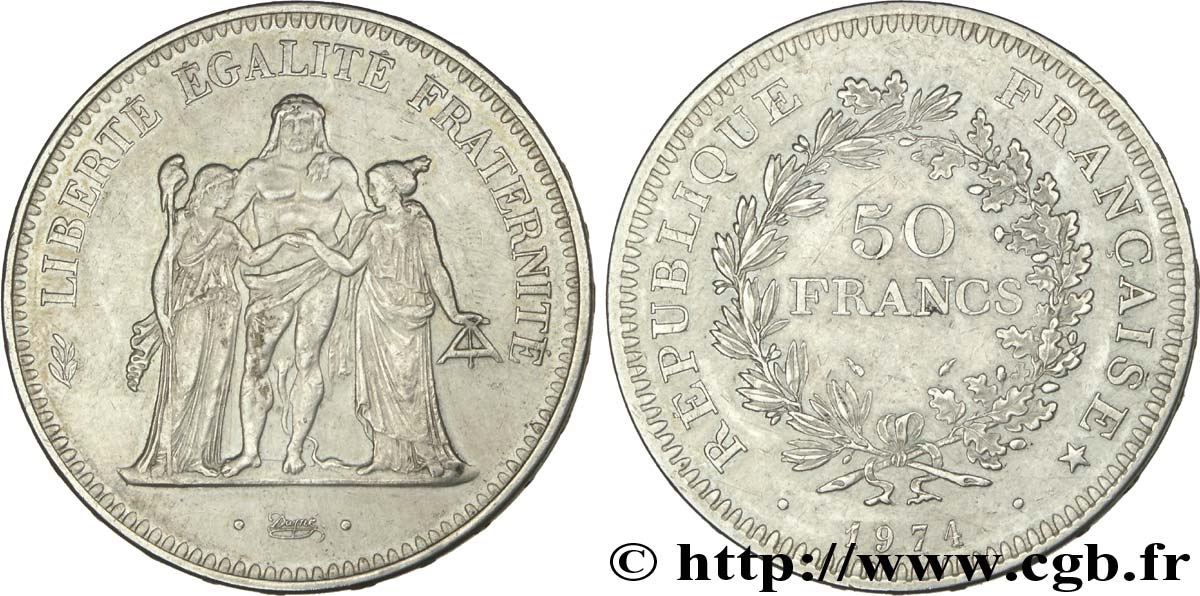 50 francs Hercule, avers de la 20 francs 1974  F.426/1 SS48 