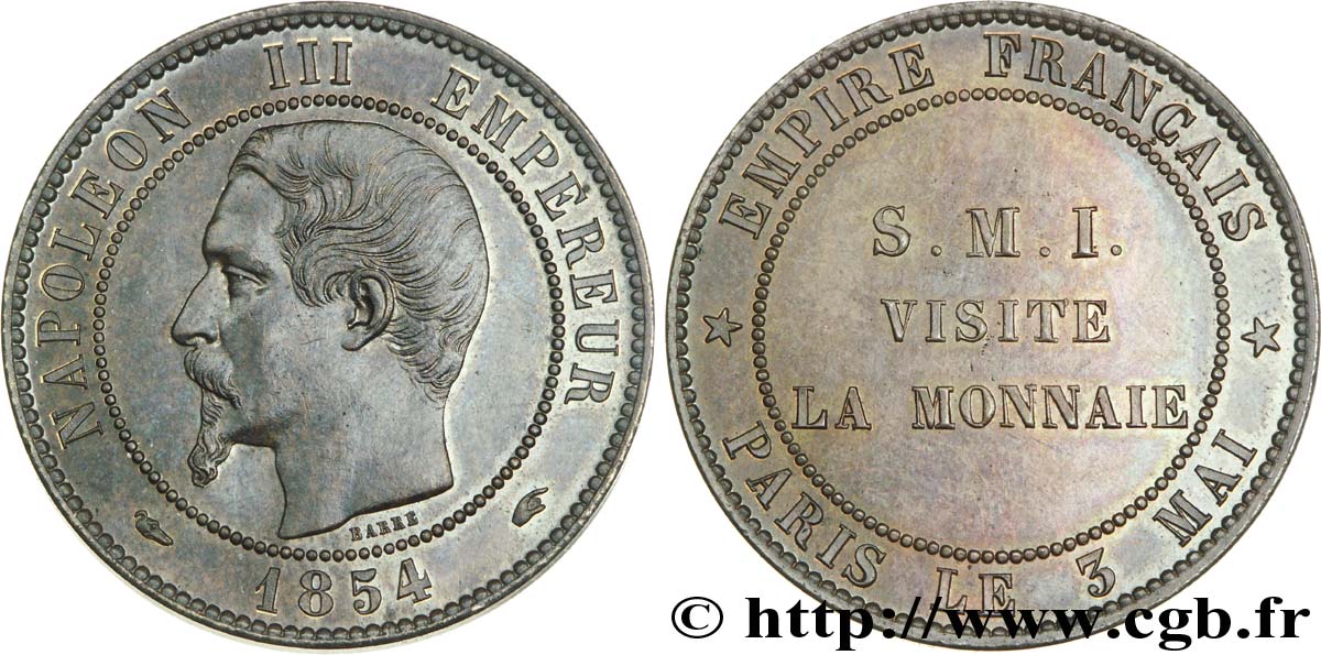 Module Dix Centimes, visite à la Monnaie de Paris 1854 Paris VG.3401  SPL 