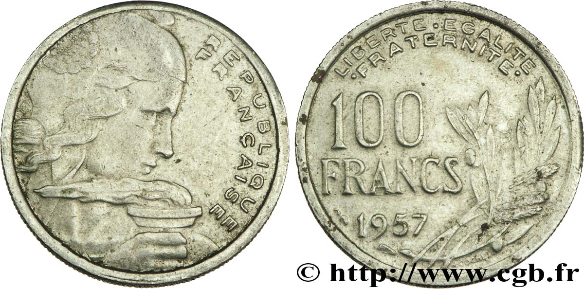 Faux de 100 francs Cochet 1957  F.450/10 var. VF25 