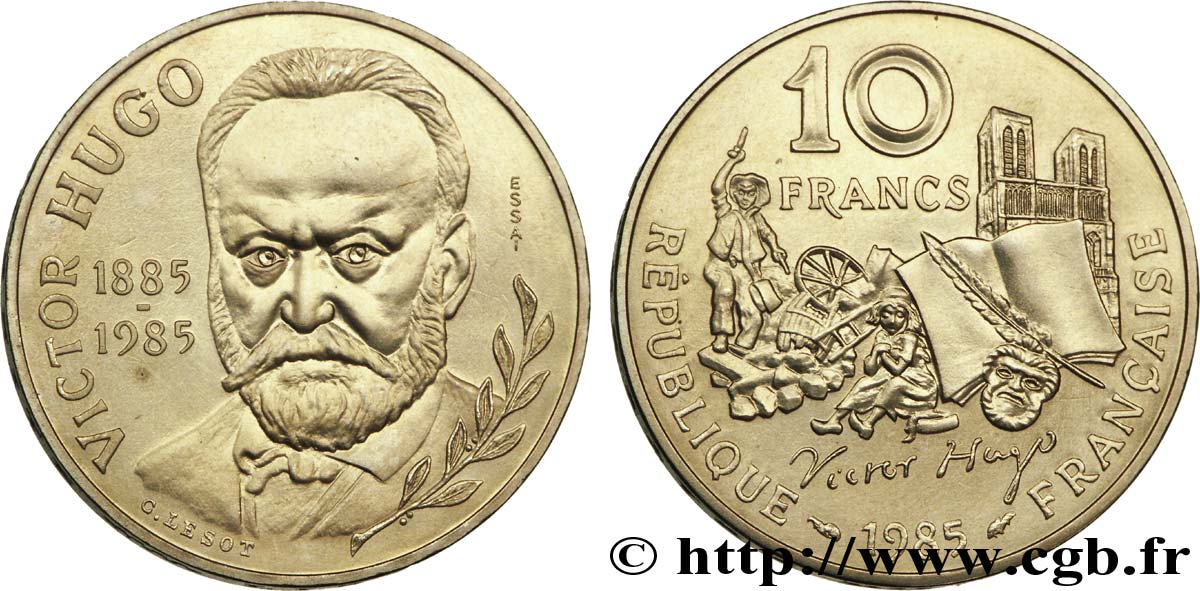 Essai de 10 francs Victor Hugo 1985 Pessac F.370/1 FDC65 