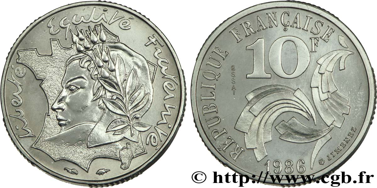 Essai de 10 francs Jimenez 1986 Pessac F.373/1 FDC65 