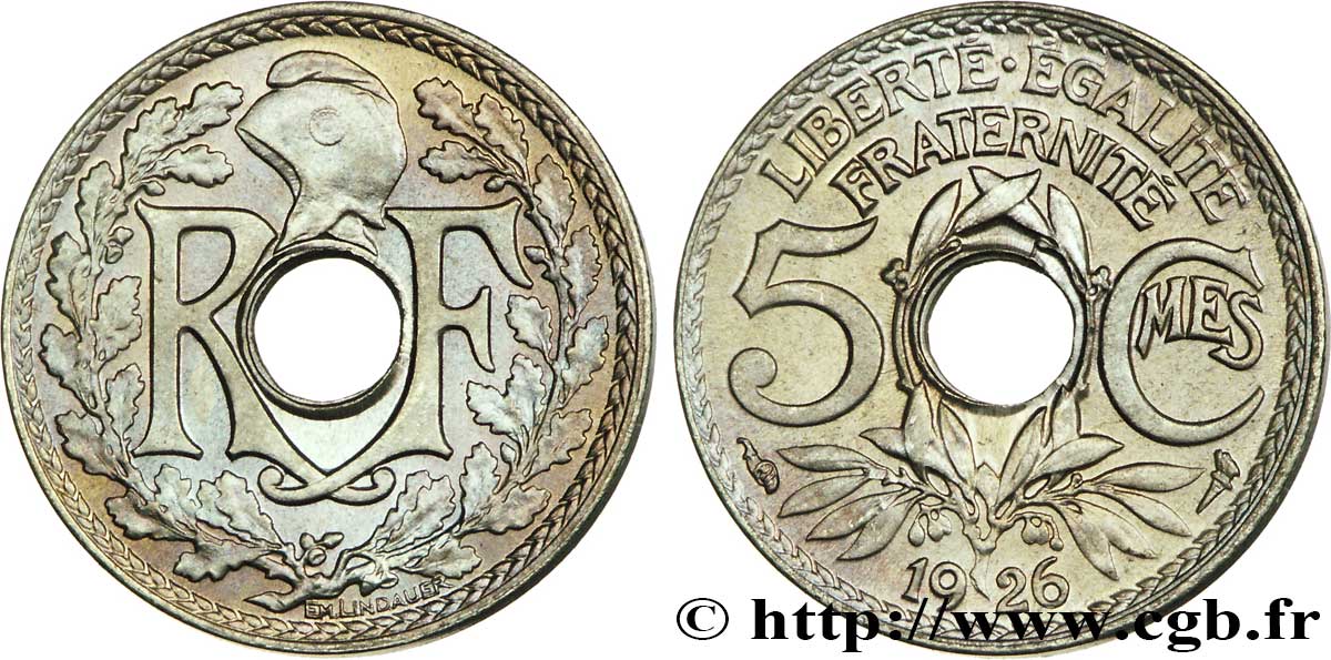 5 centimes Lindauer, petit module 1926  F.122/11 fST64 