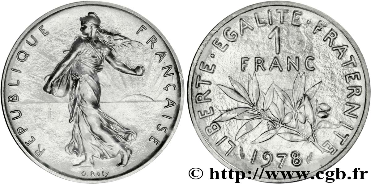 Piéfort nickel de 1 franc Semeuse, nickel 1978 Pessac F.226/23P MS70 