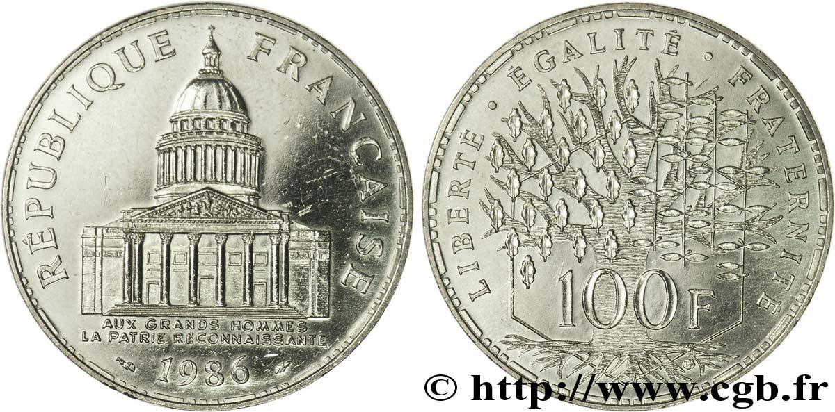 100 francs Panthéon 1986  F.451/6 AU55 
