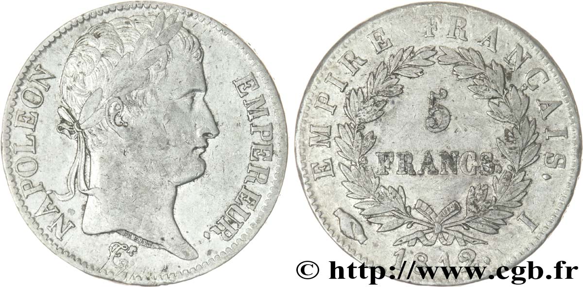5 francs Napoléon Empereur, Empire français 1812 Limoges F.307/46 XF45 