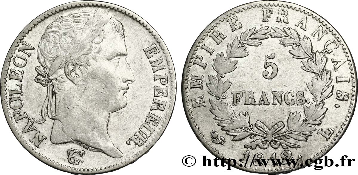 5 francs Napoléon Empereur, Empire français 1812 Bayonne F.307/48 XF49 
