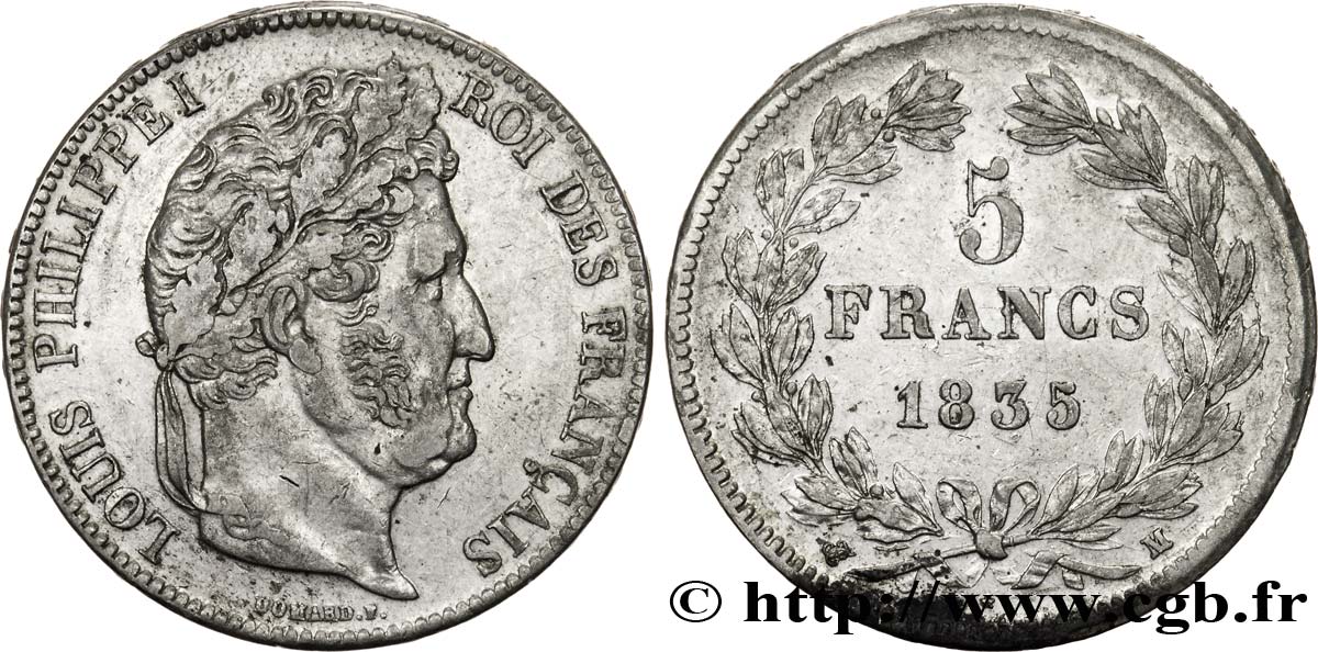 5 francs IIe type Domard 1835 Toulouse F.324/49 MBC45 