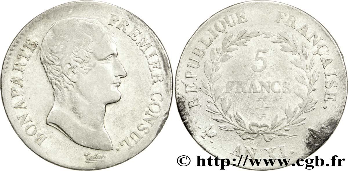 5 francs Bonaparte Premier Consul 1803 Paris F.301/1 BC23 