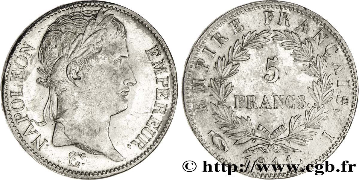 5 francs Napoléon Empereur, Empire français 1811 Limoges F.307/32 MBC48 
