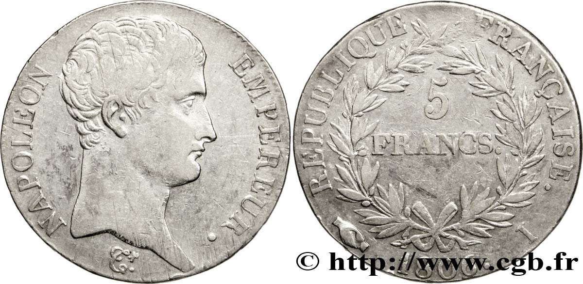 5 francs Napoléon Empereur, Calendrier grégorien 1806 Limoges F.304/5 S35 