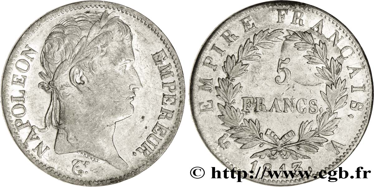 5 francs Napoléon Empereur, Empire français 1813 Paris F.307/58 SS48 