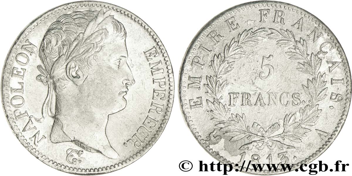 5 francs Napoléon Empereur, Empire français 1813 Paris F.307/58 TTB50 