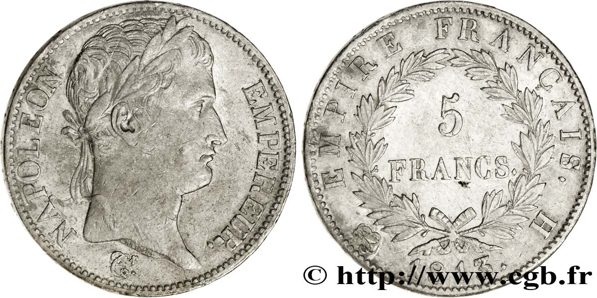 5 francs Napoléon Empereur, Empire français 1813 La Rochelle F.307/63 MBC42 